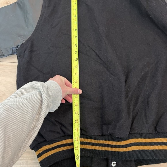 Varsity Athletic Wool Varsity Jacket Black Gold Letterman USA Made Small - Picture 6 of 6